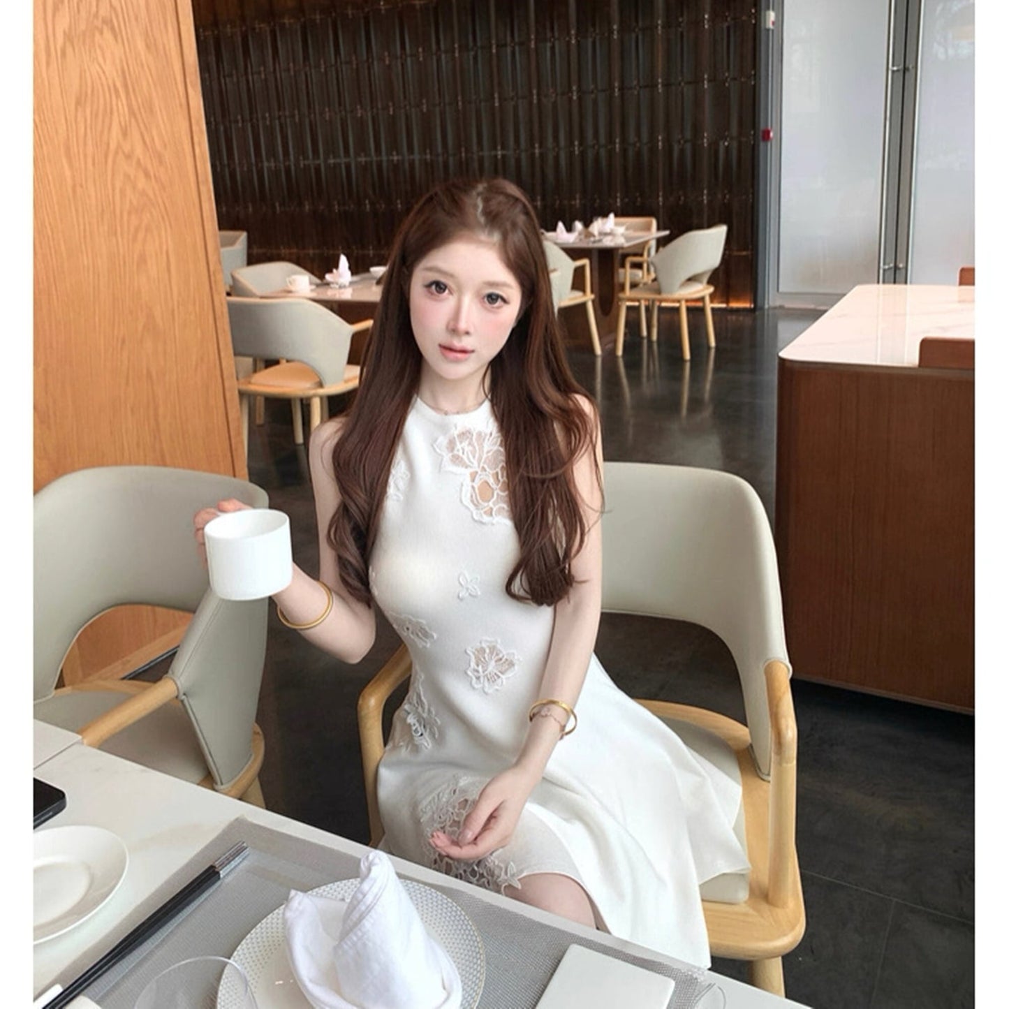 【dress】レースドッキングミニワンピース　N3564