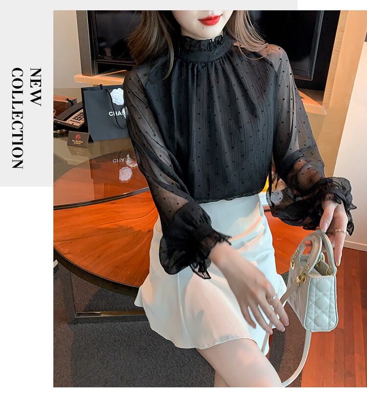 【tops】チュールコンビシャツトップス　M28709