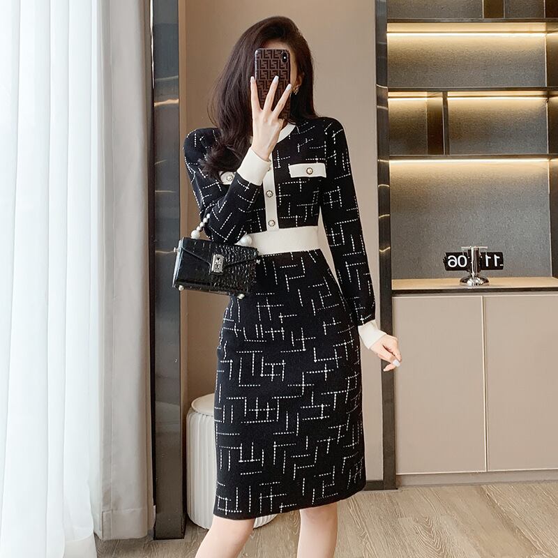 【dress】Aラインニットワンピース G18984