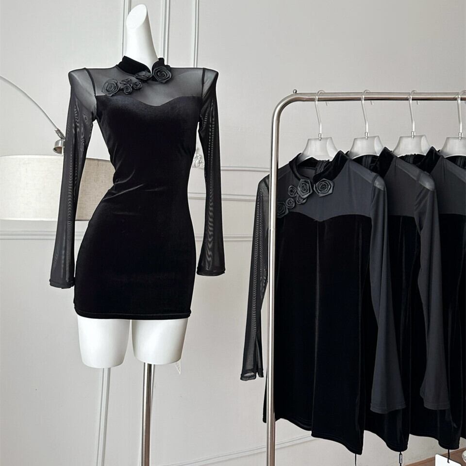 【dress】チュールドッキングワンピース　M27863
