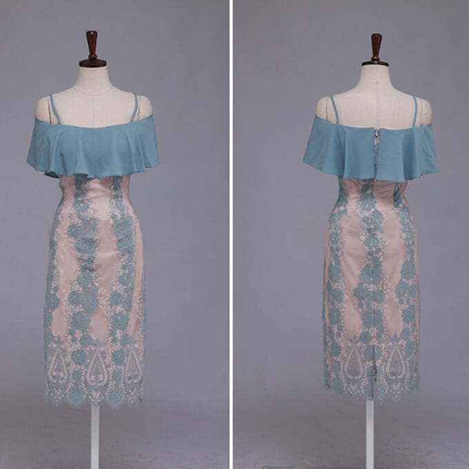 【dress】フリルレースワンピース　M25227