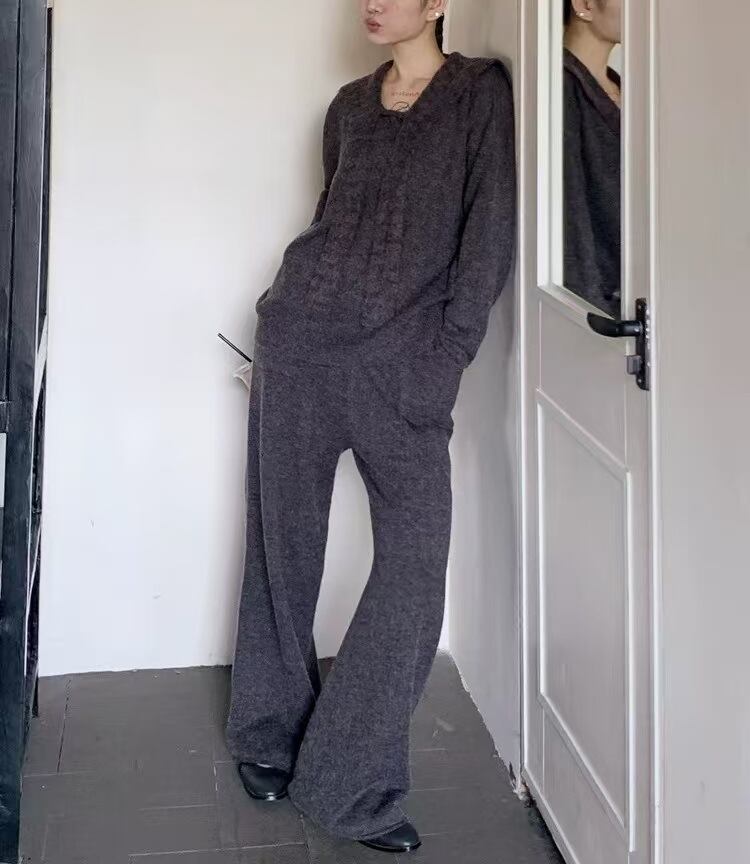 【set】ニットセーター×ワイドパンツセット　M27544