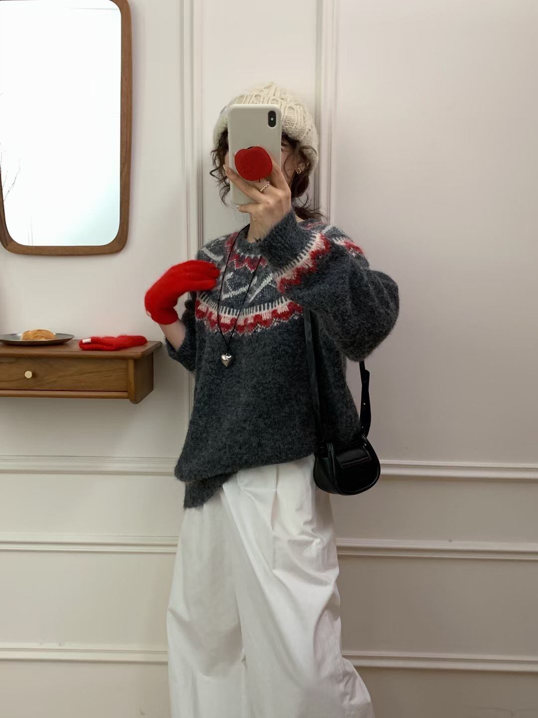 【tops】クルーネックニットセーター　M27109