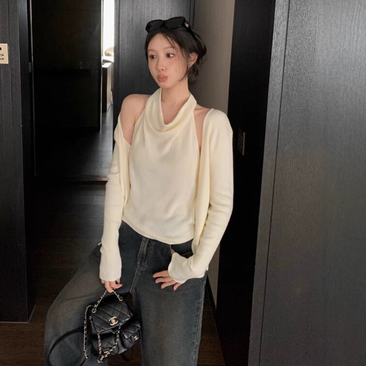 【outer】ドッキングニットカーデ　M28713