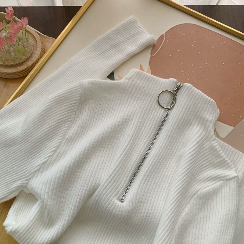 【tops】ファスナーニットトップス　M26487