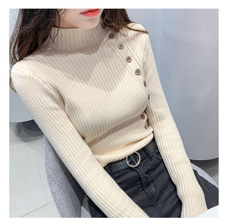 【tops】ボタンデザインニットトップス　M27410