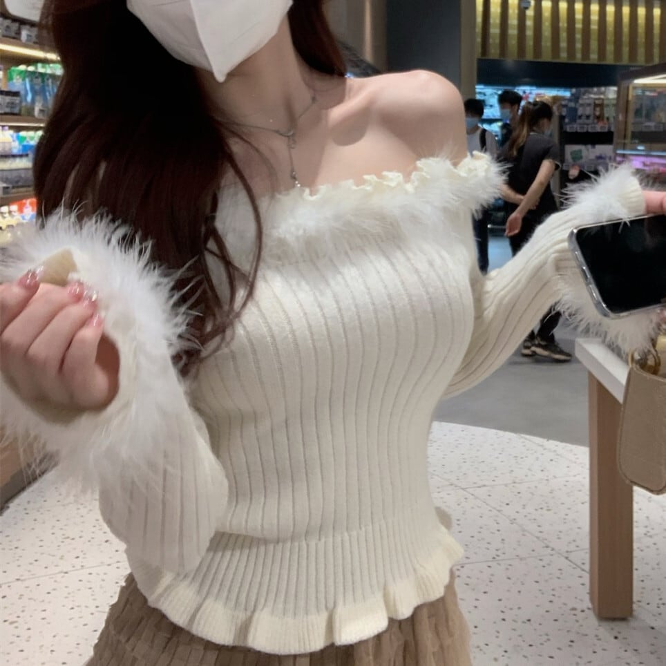 【tops】ファーニットトップス　M27602