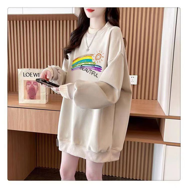 【tops】裹起毛プリントプルオーバー　M28808