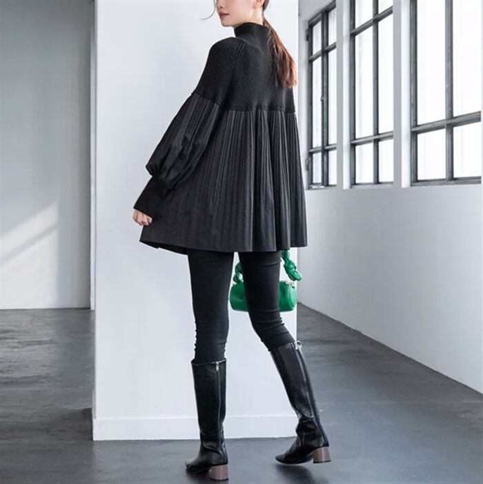 【tops】ニットドッキングトップス　M18436