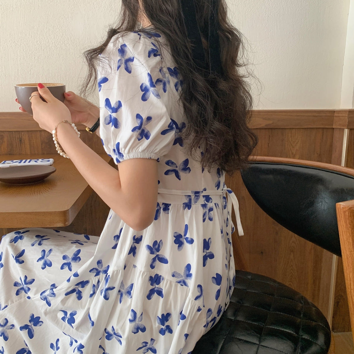 【dress】パフスリーブワンピース　M24628