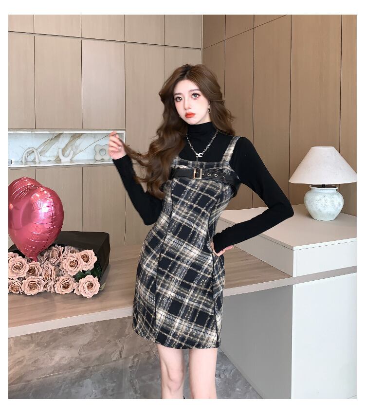 【dress】チェック柄キャミワンピース　N2910