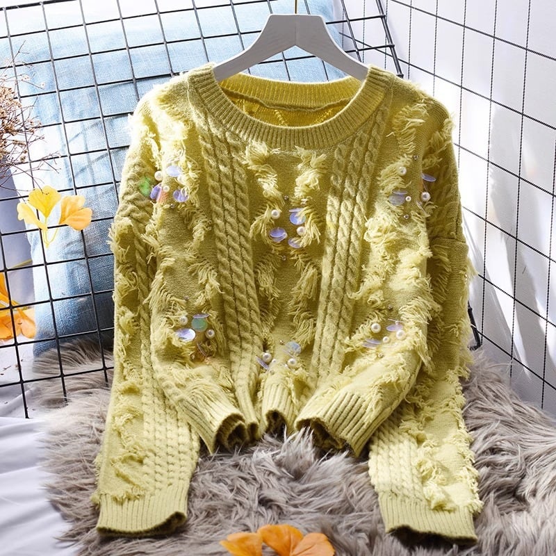 【tops】クルーネックニットセーター　M29188