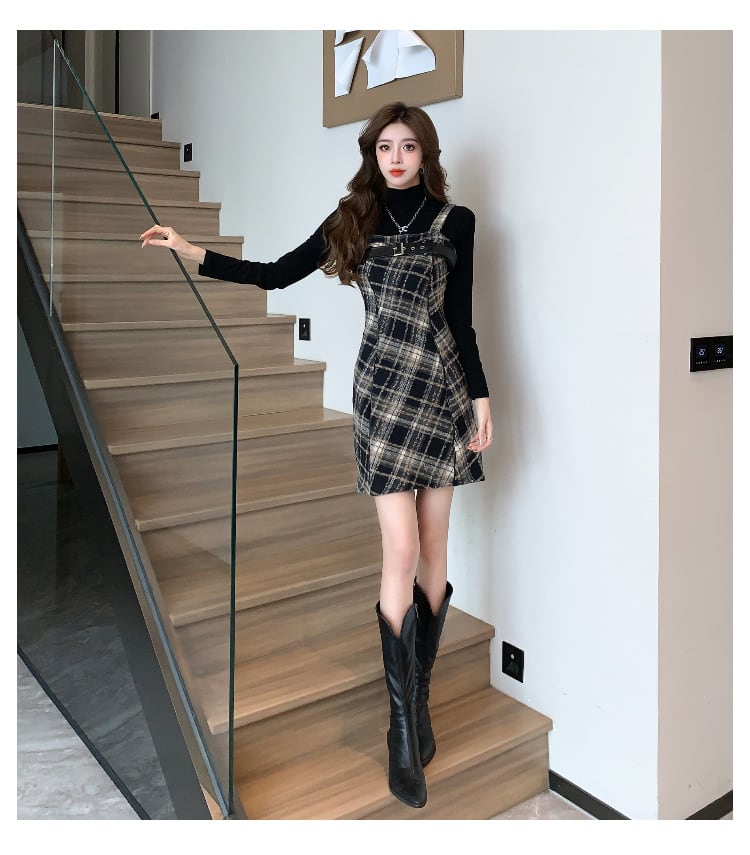 【dress】チェック柄キャミワンピース　N2910