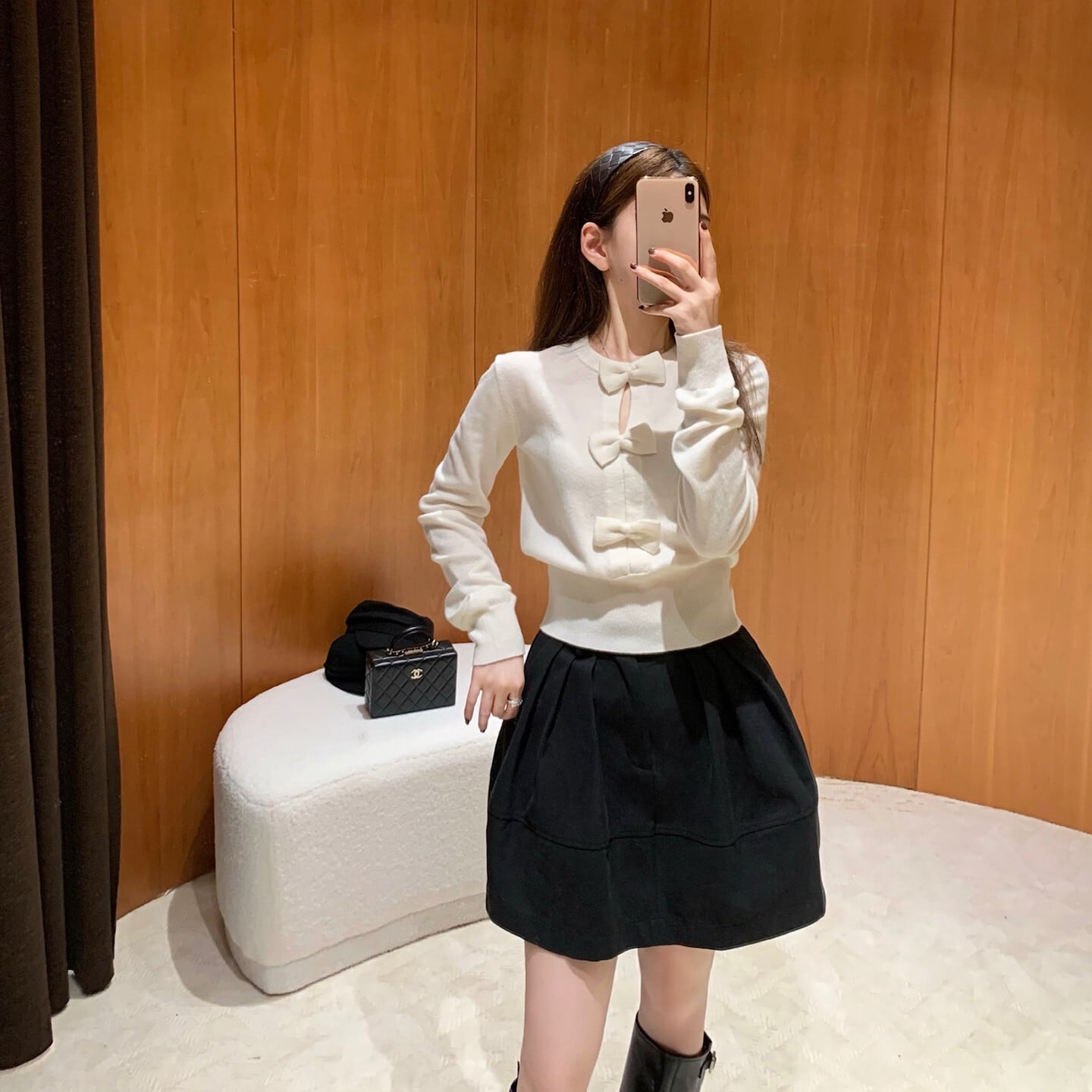 【tops】リボン付きニットトップス　N3332