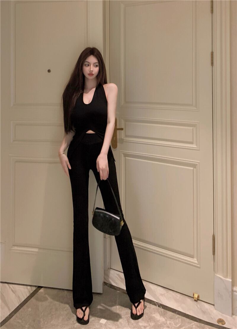 【set】スリットキャミソール+ラッパズボン２点セットG21282