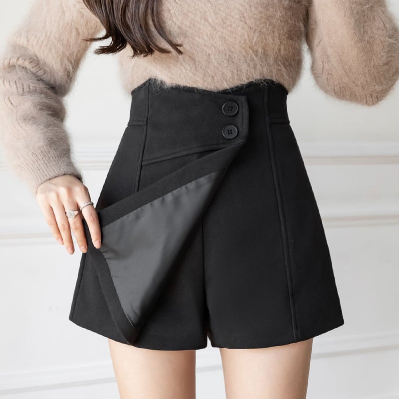 【bottoms】好感度UP!気質満点レトロAラインハイウエストカジュアル不規則ショートパンツ G5101