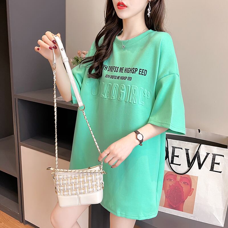 【tops】好感度満載！3色ラウンドネック半袖英字柄ファッションTシャツF0414