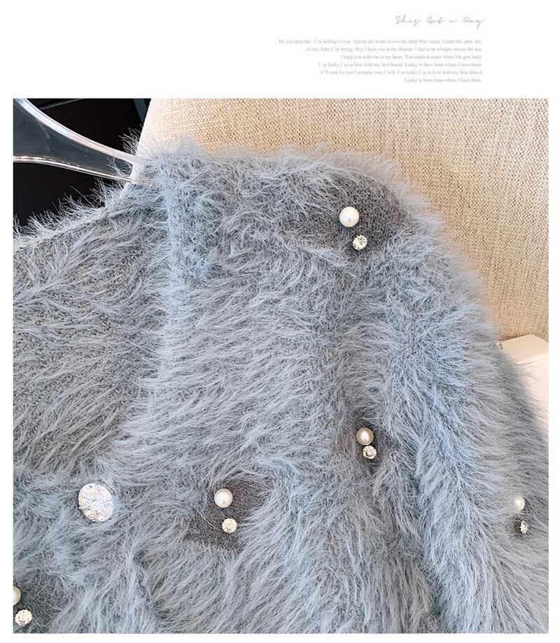 【outer】パールビジューニットカーデ　M27838