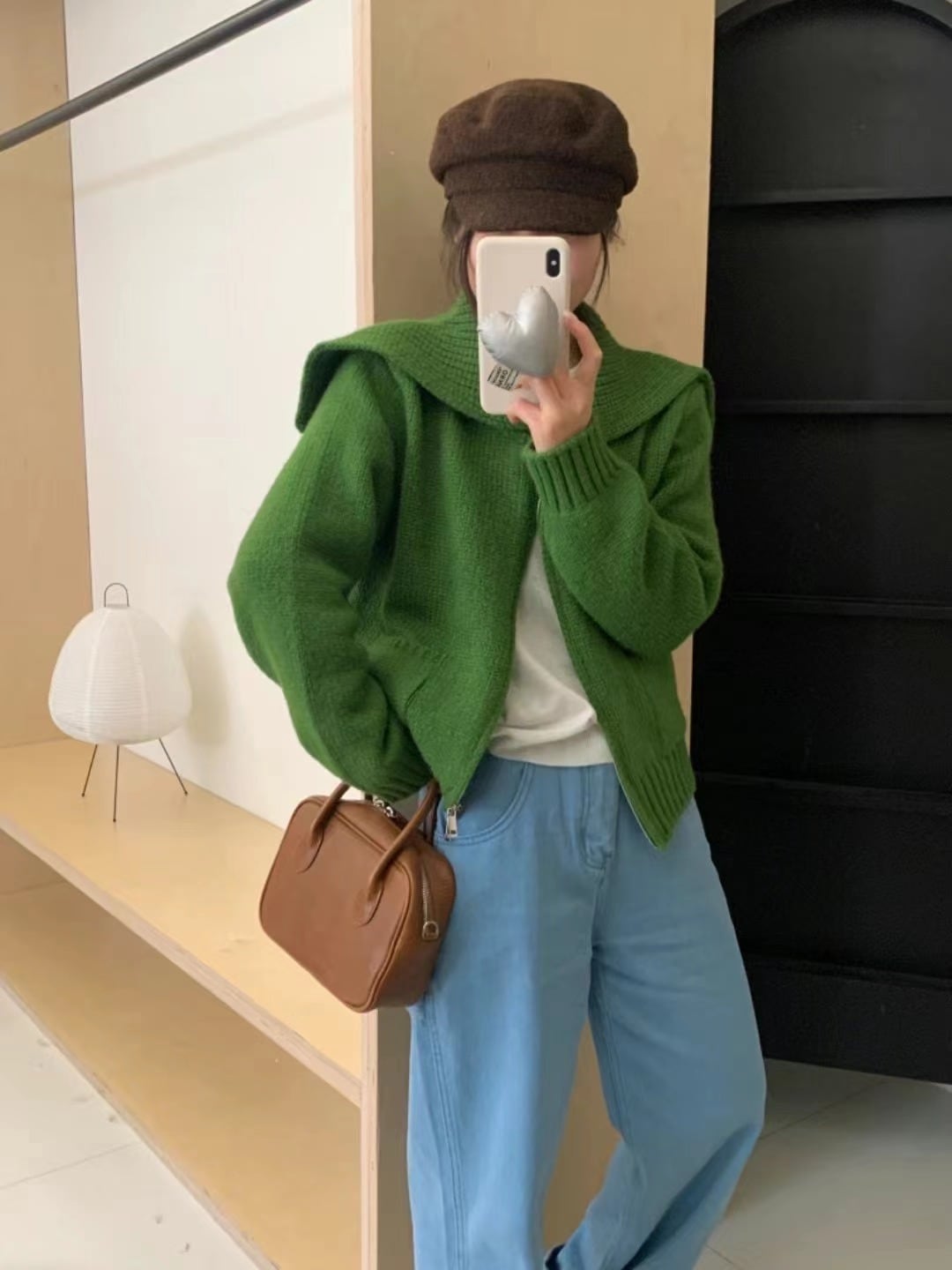【outer】ファスナーニットカーデ　M25676