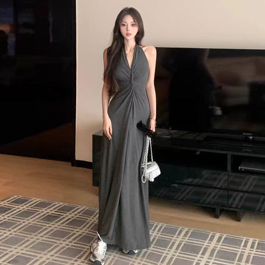 【dress】VネックホルターネックデートワンピースG22580