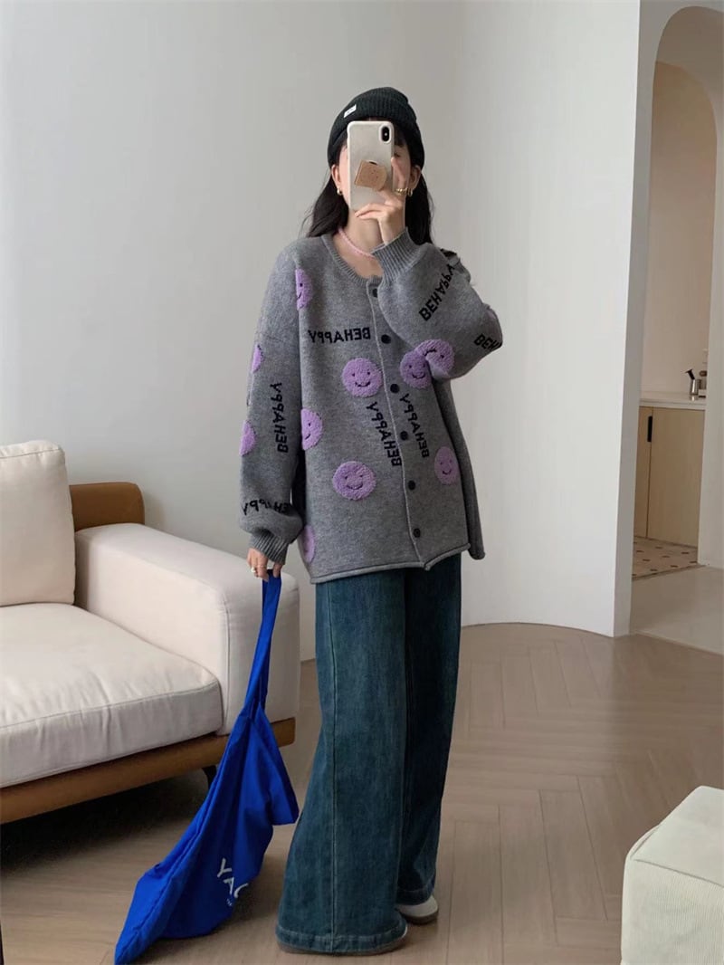 【outer】ジャカードニットカーデ　M26358