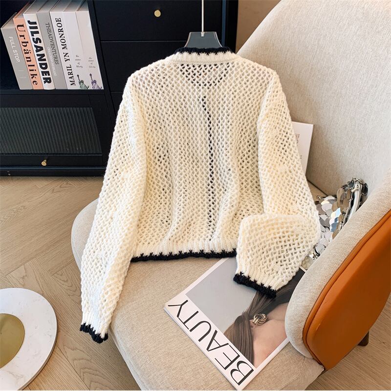 【outer】カットワークニットカーデ　M27568
