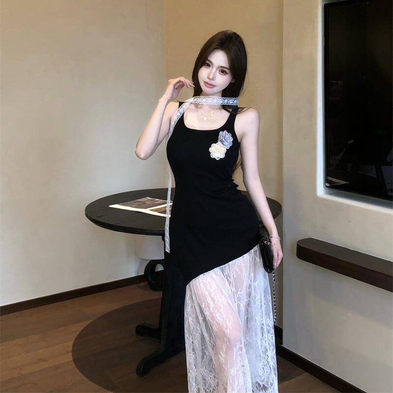 【dress】チュールコンビキャミワンピース　M30179