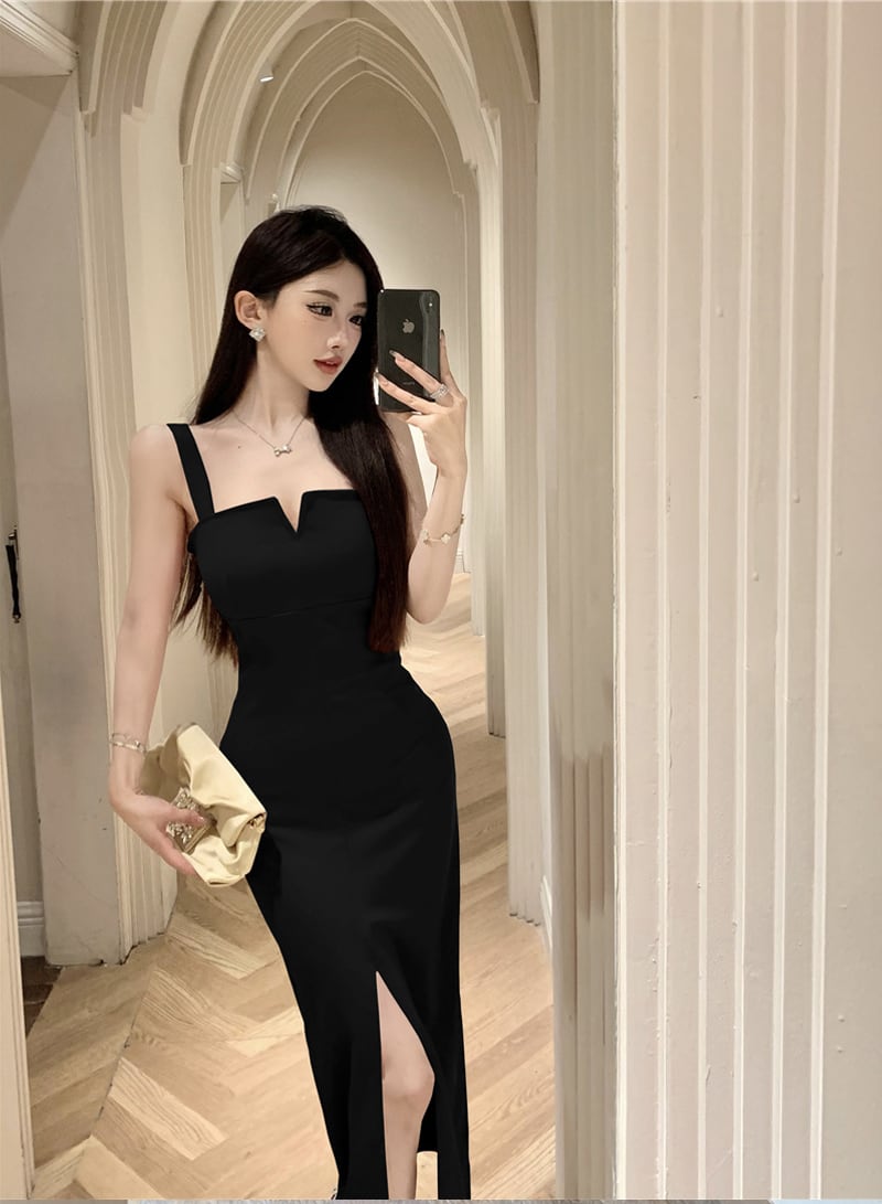【dress】スリットキャミワンピース Q8084