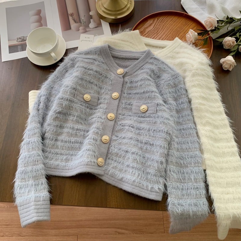 【outer】クルーネックニットカーデ　M27211