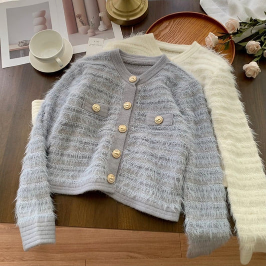 【outer】クルーネックニットカーデ　M27211