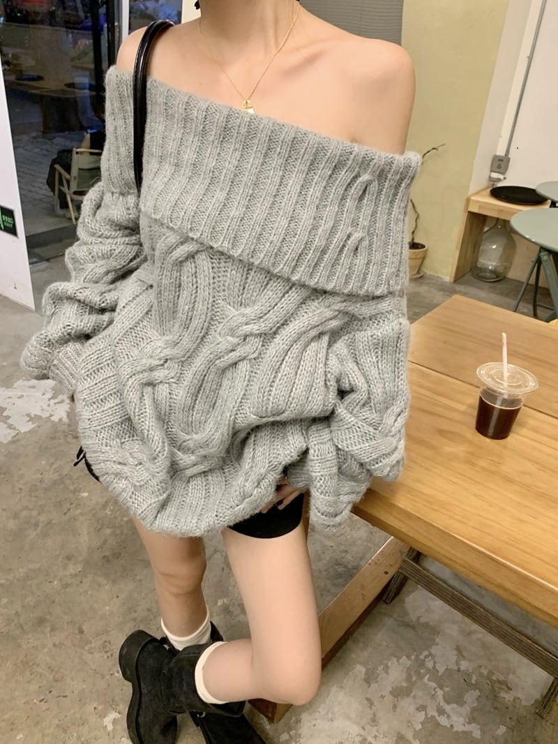 【tops】ボートネックニットセーター　M27457