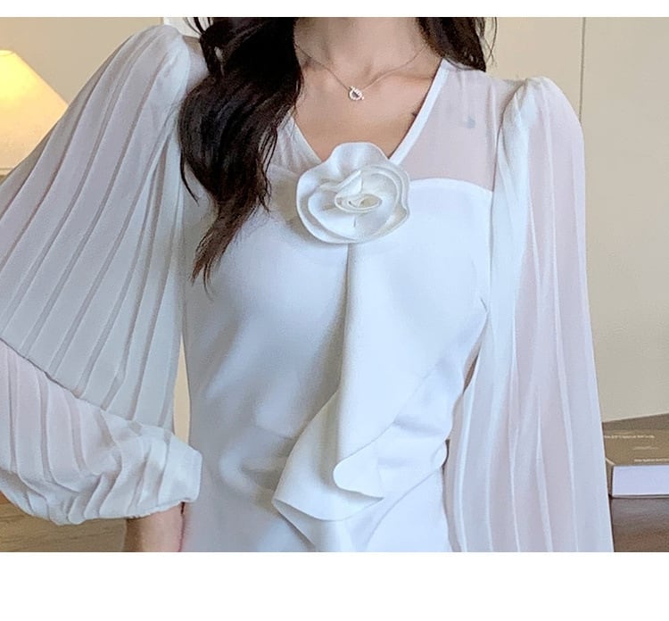 【dress】立体フラワーマーメイドワンピース