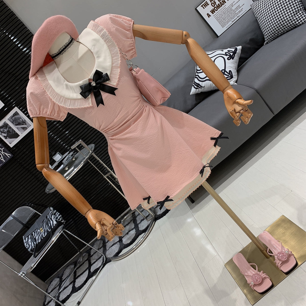 【dress】リボン付きワンピース　M25275
