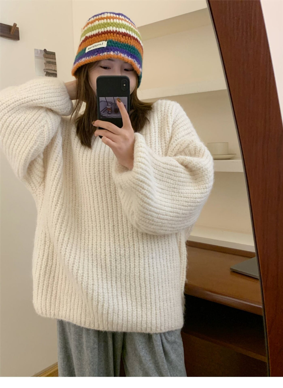 【tops】クルーネックニットセーター　M18988