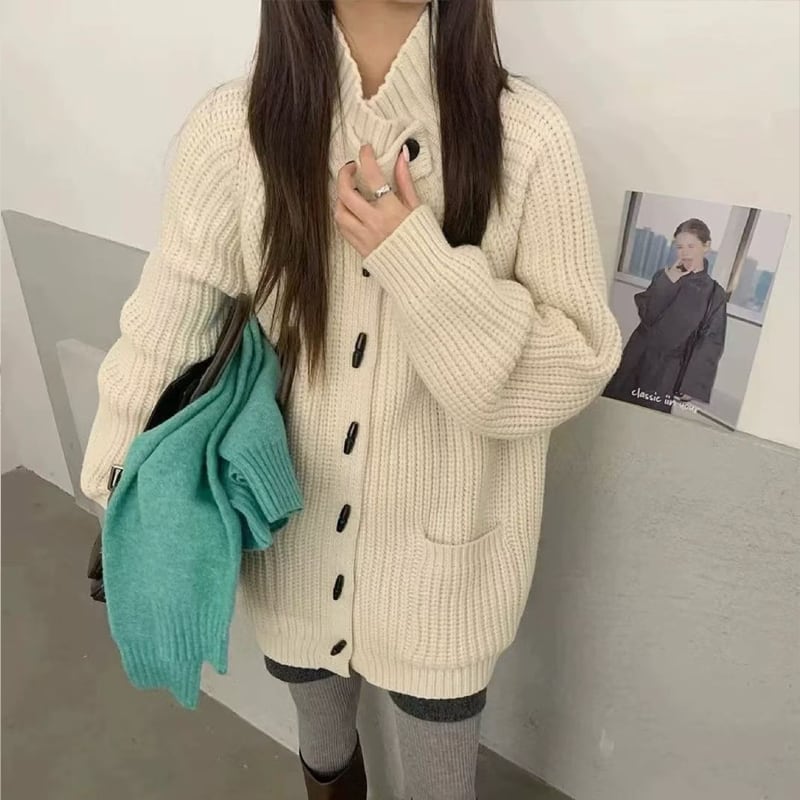 【outer】ハイネックニットカーディガン Q7397
