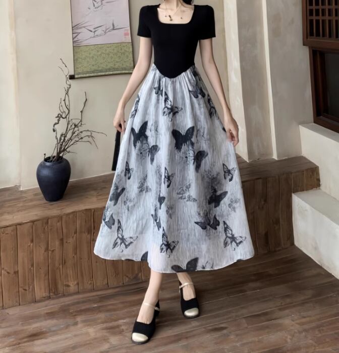 【dress】偽二つ切り替えワンピース G21002