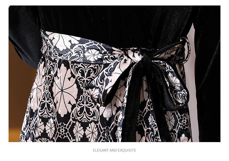 【dress】高級感フランス風好感度UP!気質満点レトロ高品質偽二つ切り替えワンピース G4799