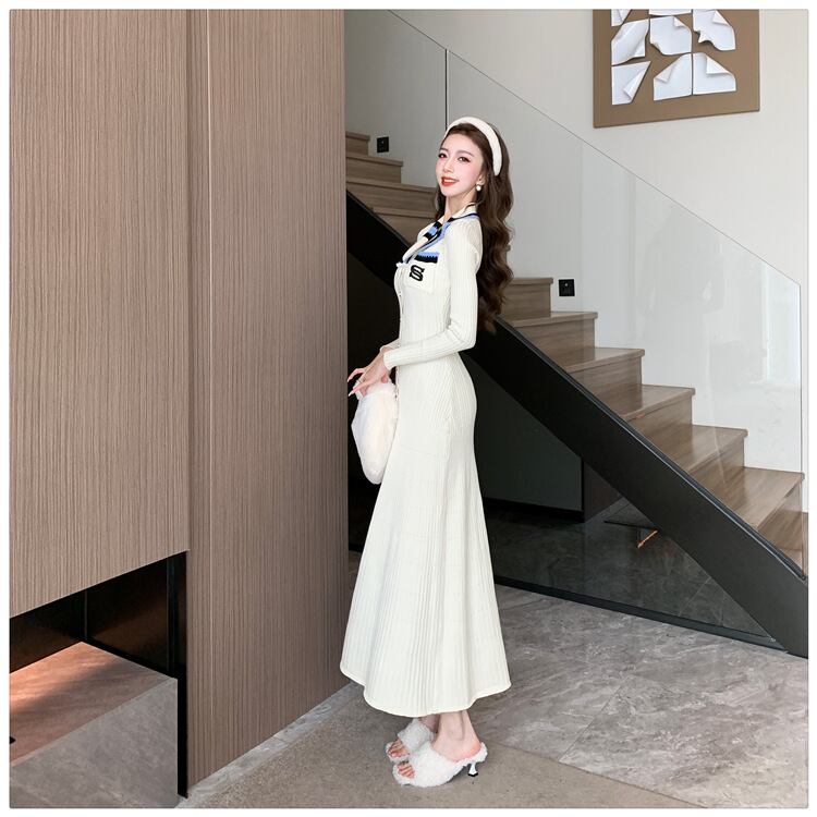 【dress】スリットニットワンピース　M28867