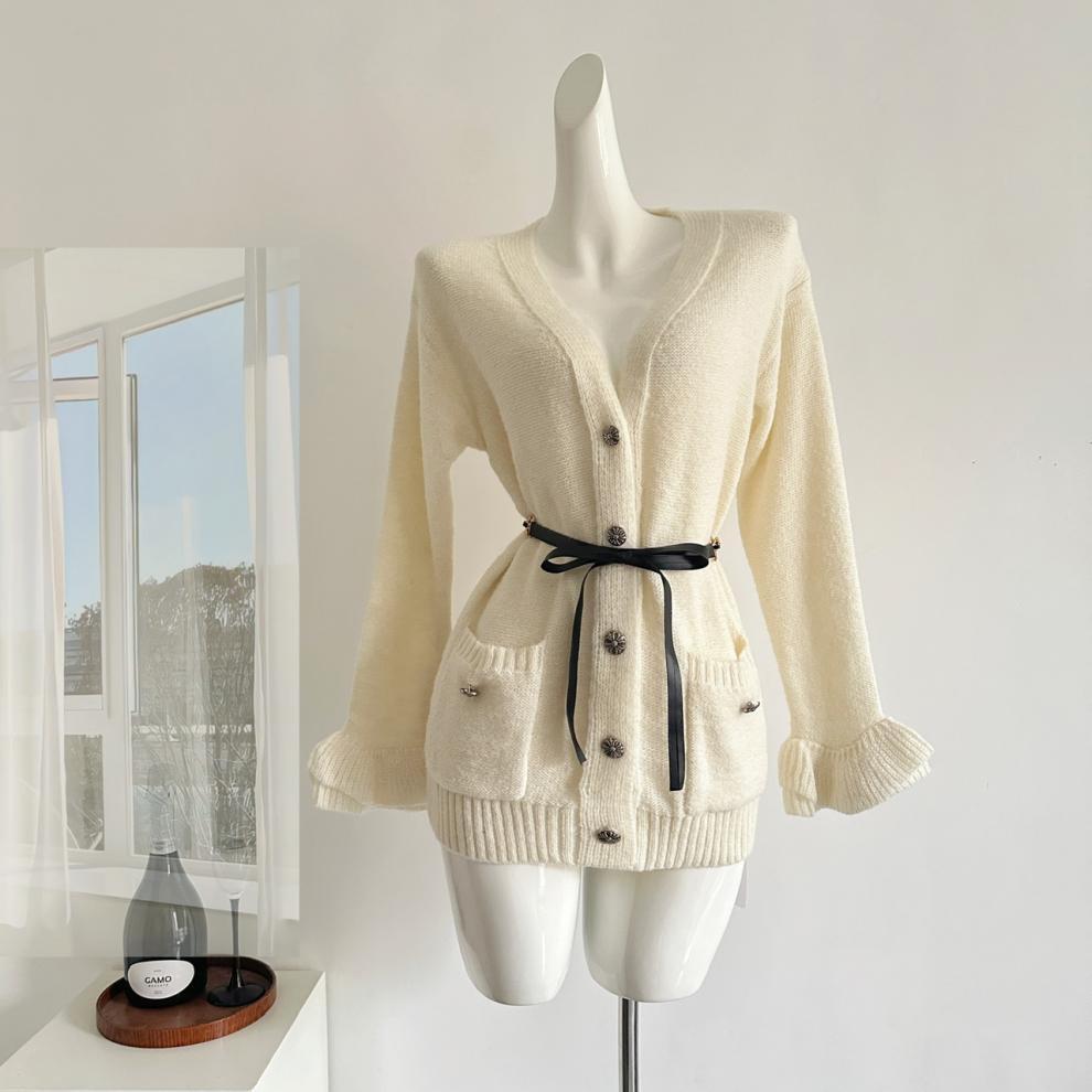【outer】フリルニットカーデ　M27860