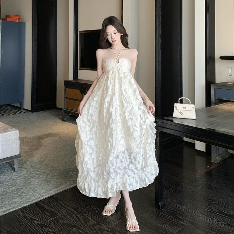 【dress】ホルターネックロングワンピース Q8184