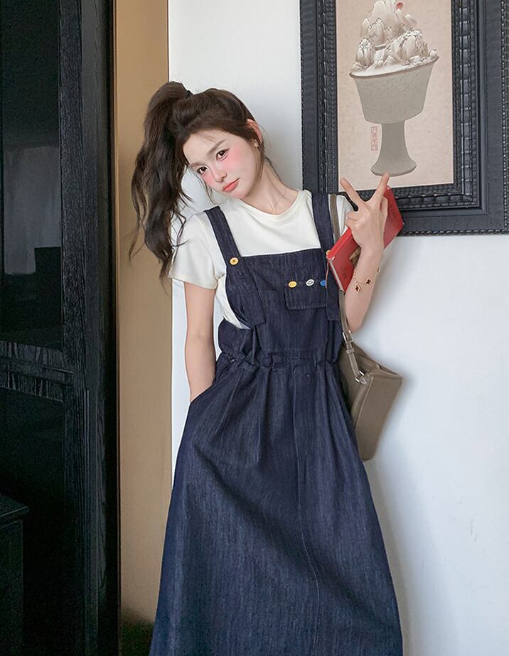 【dress】デニムサロペットスカート Q8321