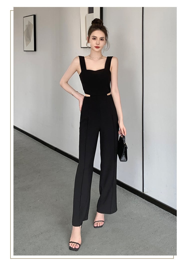 【set】ノースリーブ透かし彫りオールインワンF7263