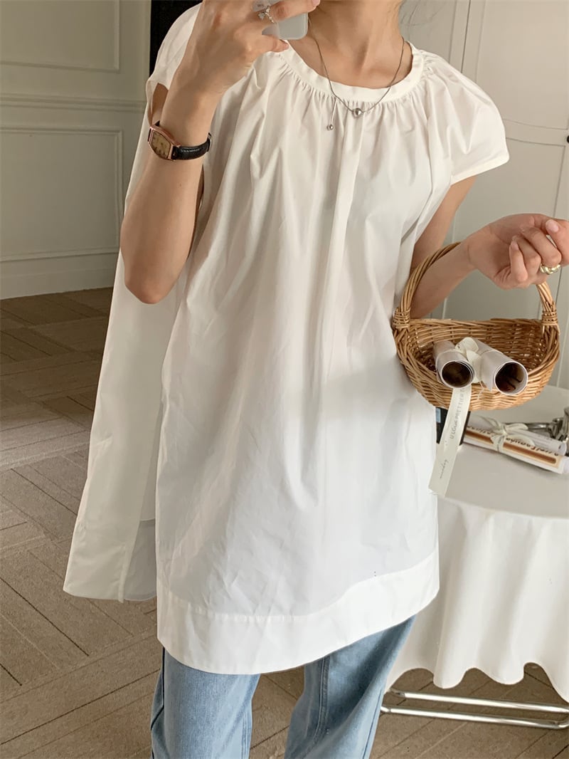 【tops】ノースリーブシャツトップス　M25114