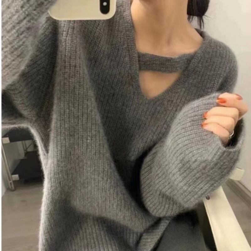 【tops】無地Vネックニットセーター　M17869