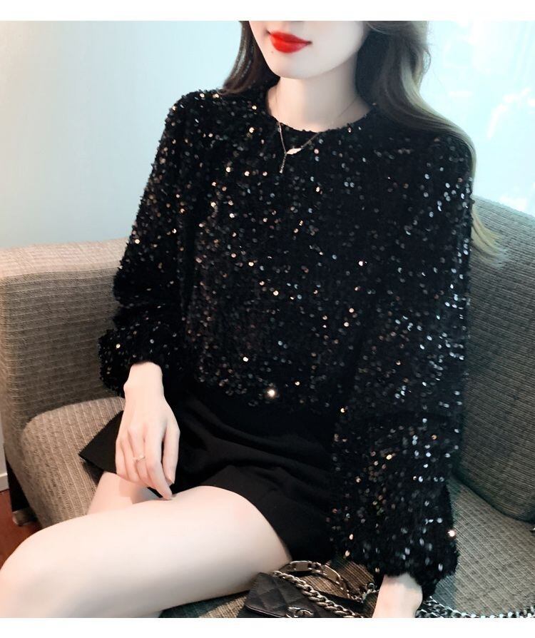 【tops】スパンコールトップス　M28941