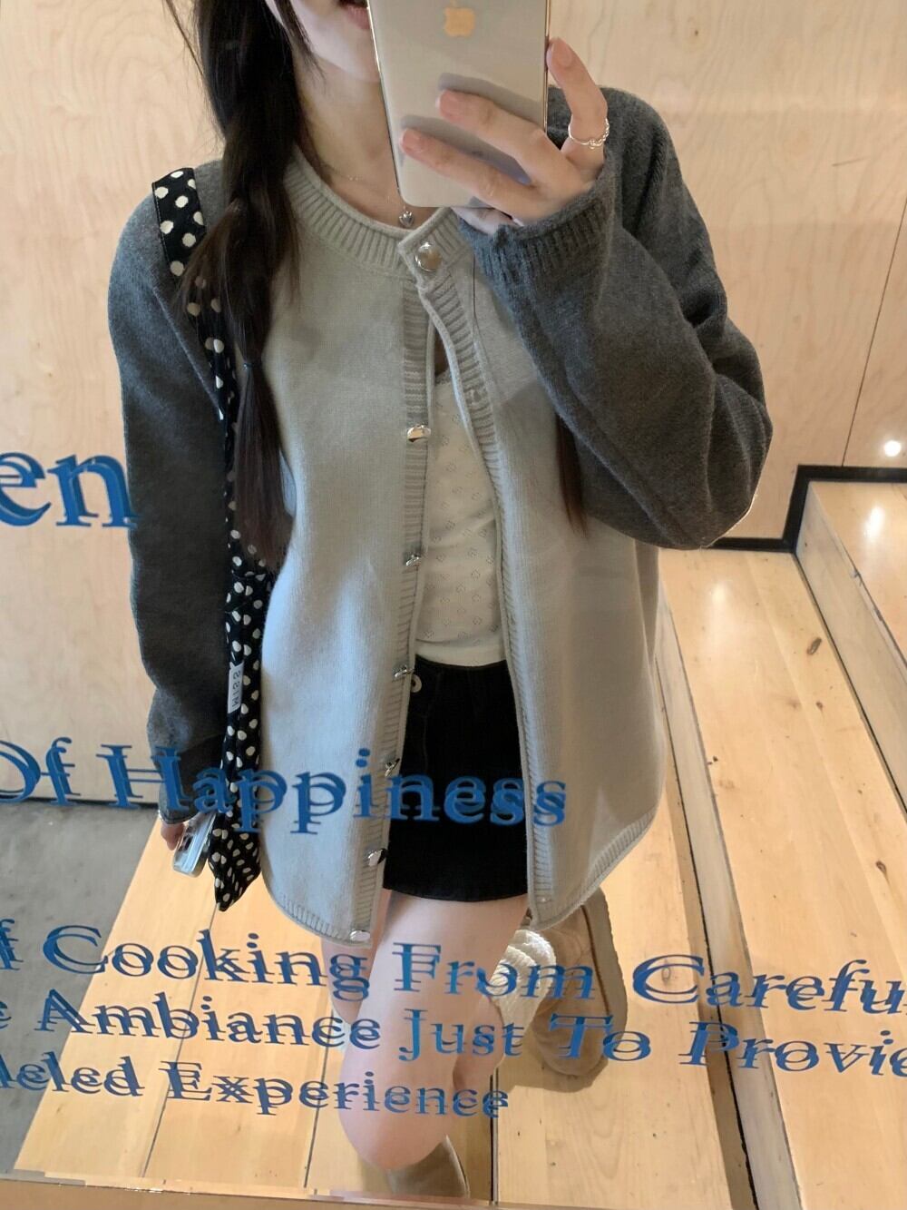 【outer】配色ニットカーデ　M28796