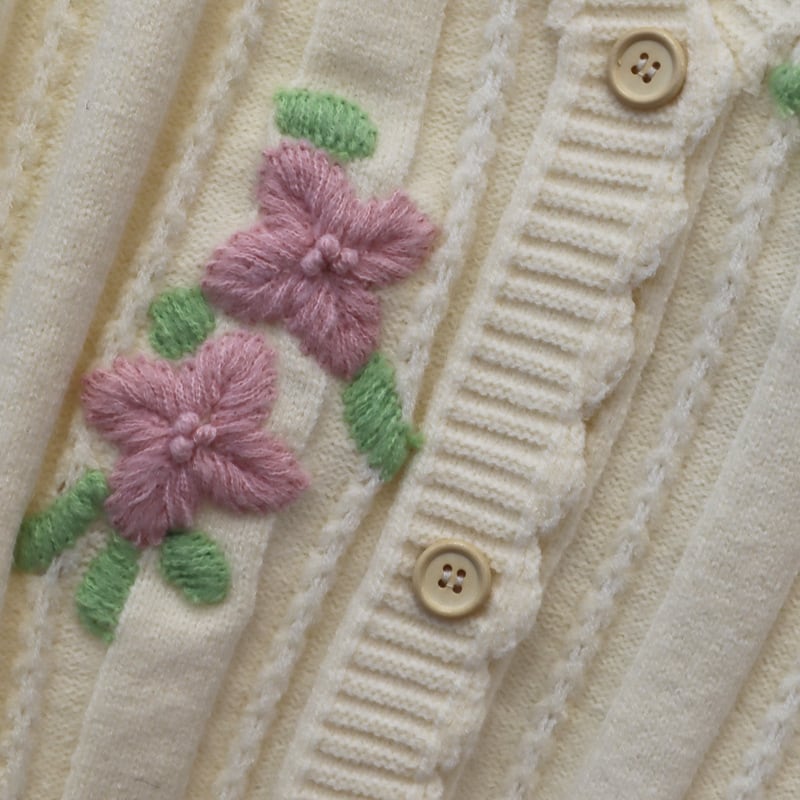 【tops】刺繍ニットベスト　M25390