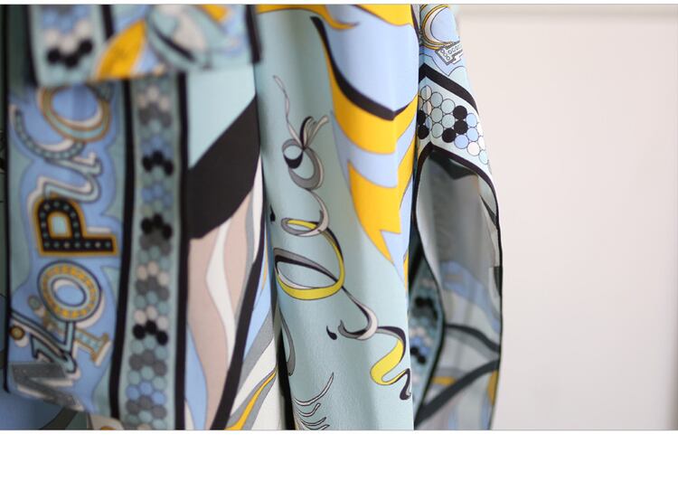 【dress】韓国風気質満点ファッション折り襟不規則 プリントワンピース G0398