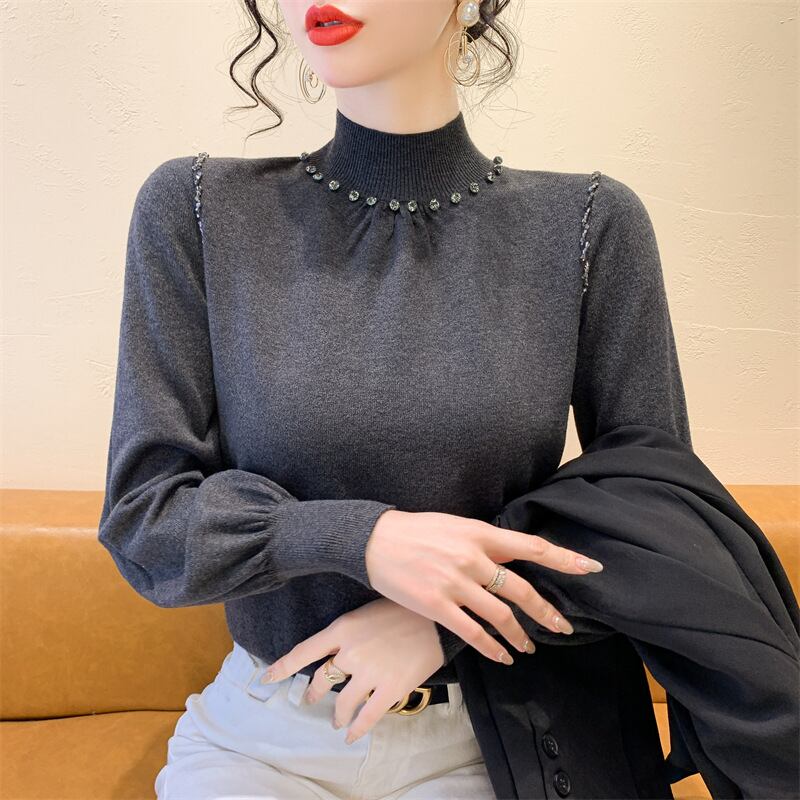 【tops】ビジューニットトップス　M27840