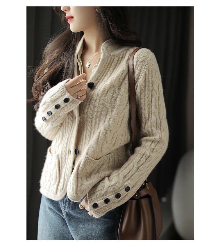 【outer】ボタンデザインニットカーデ　M25854